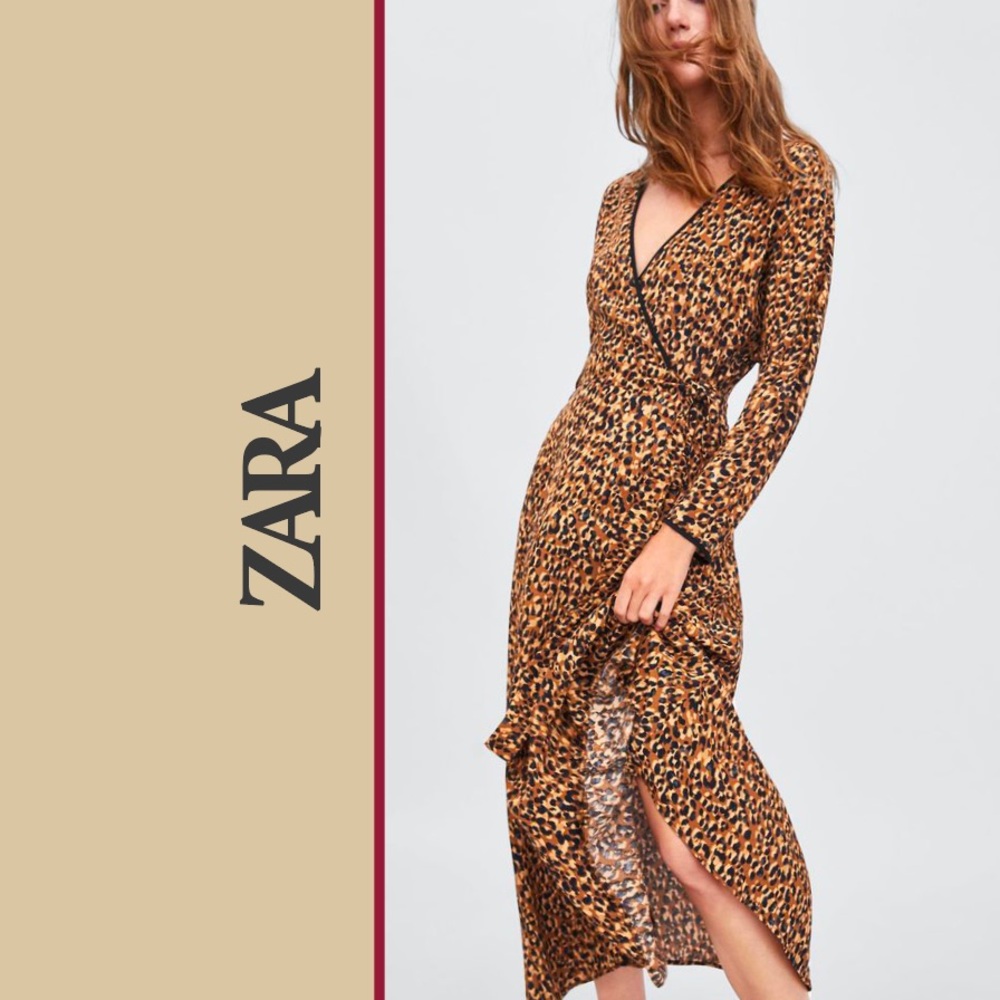 Zara Leopard Print Wrap Dress